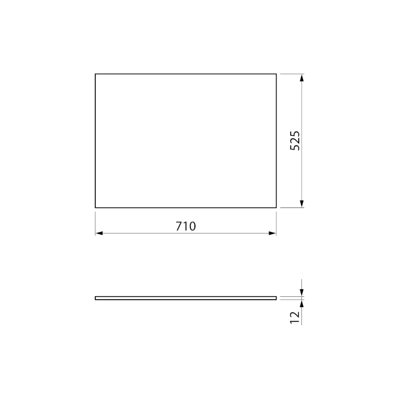 LOREA deska Rockstone 71x1,2x52,5cm, bílá mat LE070-0101