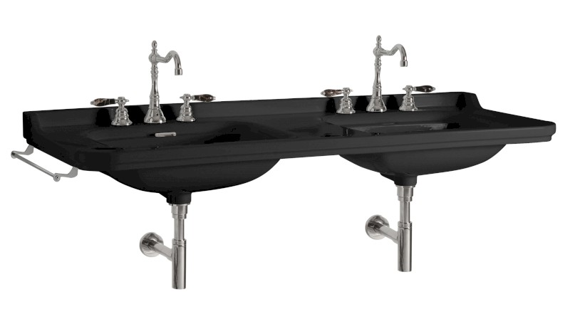 WALDORF keramické dvojumyvadlo 150x55cm, černá mat 4143K7