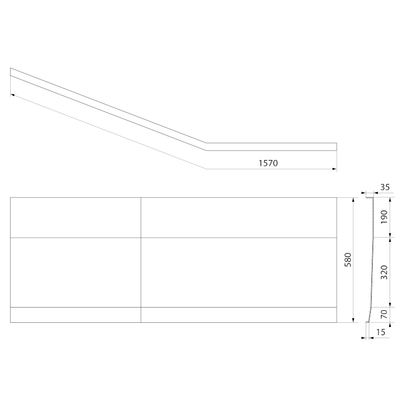 TIGRA R 150 panel čelní, bílá 72935