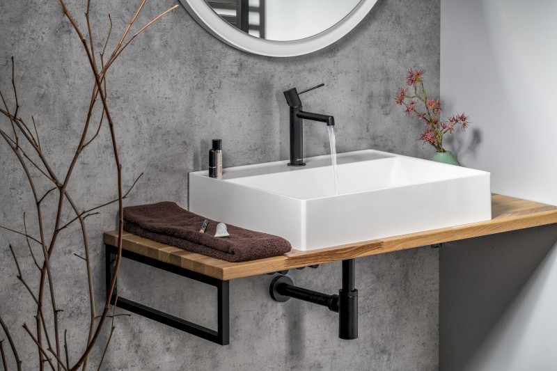 TWIG umyvadlo, litý mramor, 60x47cm, kryt výpusti, bílá TW060