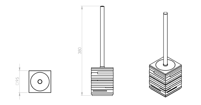 QUADROTTO WC štětka na postavení, tortora QU3366