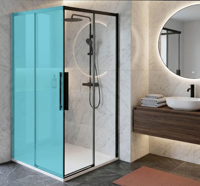 LUXOR BLACK sprchové dveře pro rohový vstup 800mm, čiré sklo GU2180B