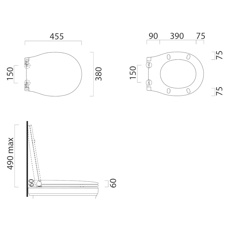 CLASSIC WC sedátko, Soft Close, ořech/zlato MS87NOC