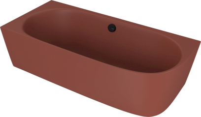 SUSSI L rohová stojící vana litý mramor 160x70x49,5cm, hnědá mat 90191L.71