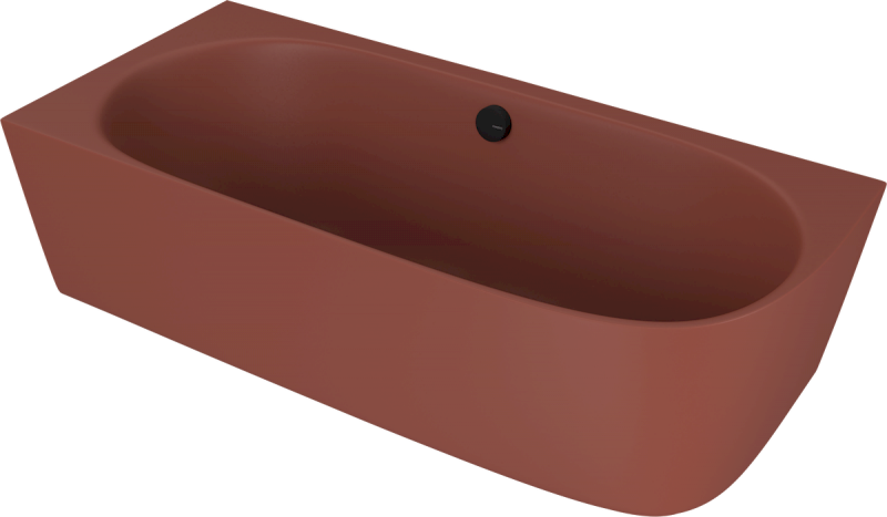 SUSSI L rohová stojící vana litý mramor 160x70x49,5cm, hnědá mat 90191L.71
