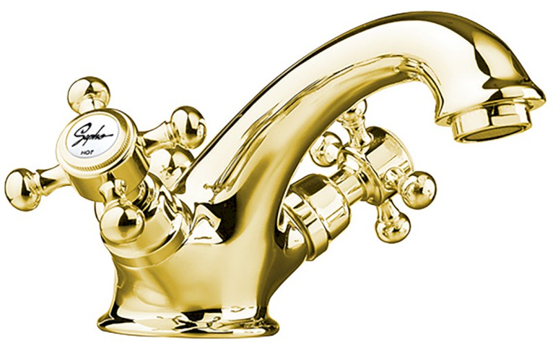 ANTEA stojánková umyvadlová baterie s výpustí, zlato 3175