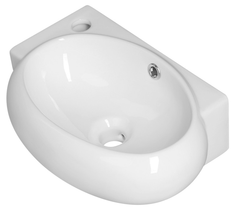 RIBERA keramické umývátko rohové 43x28,5 cm, otvor pro baterii vlevo, bílá AR498