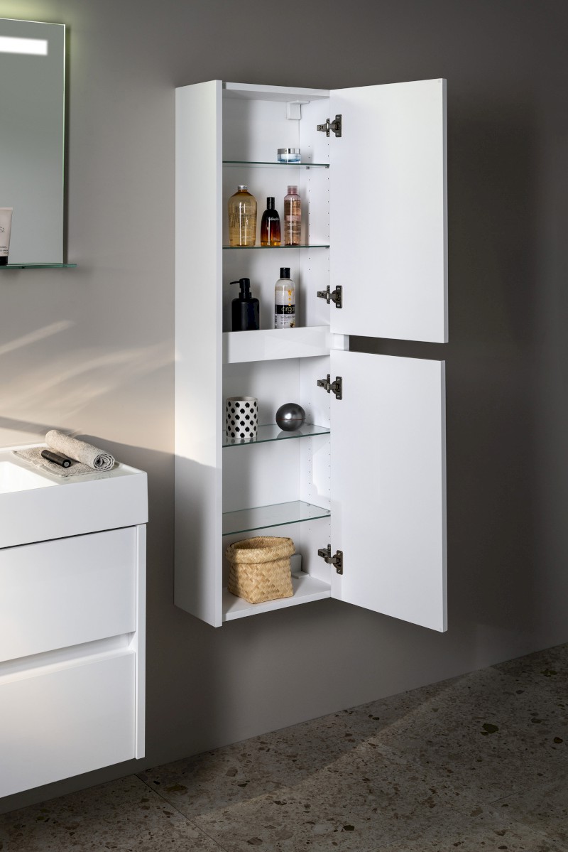 NIRONA skříňka vysoká 35x140x30cm, 2x dvířka, levá/pravá, bílá NR350-3030