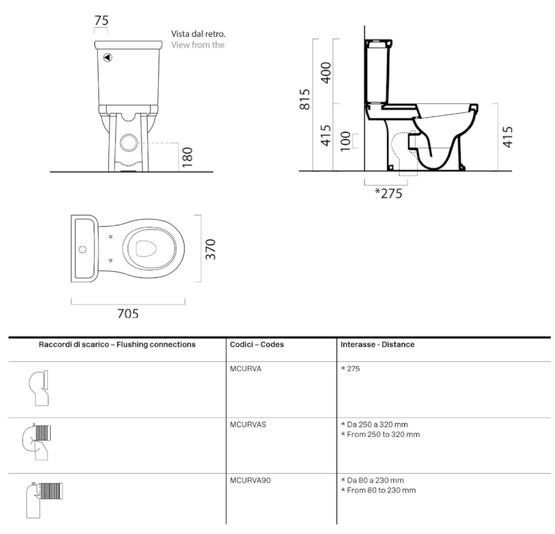 CLASSIC WC mísa kombi spodní/zadní odpad, bílá ExtraGlaze 871711