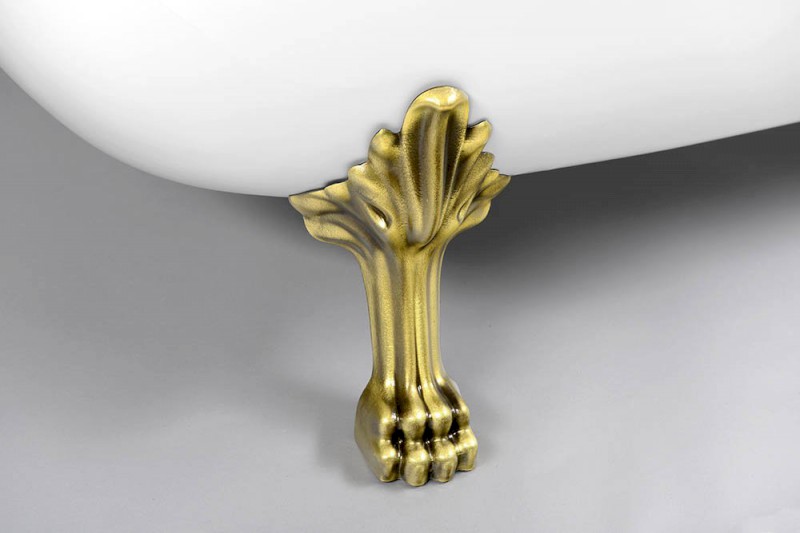 RETRO volně stojící vana 147x69,5x67,5cm, nohy bronz, bílá 85356