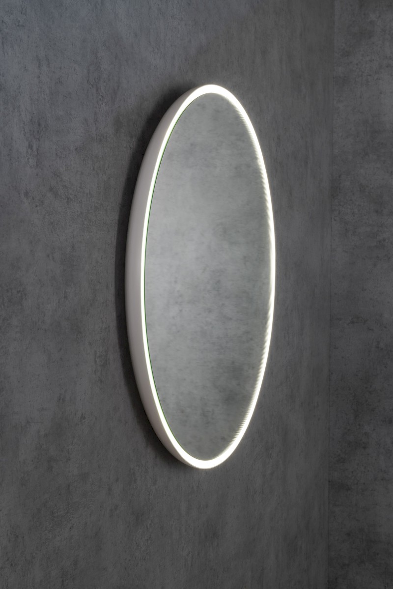 FLOAT kulaté zrcadlo s LED podsvícením ø 74cm, bílá 22574