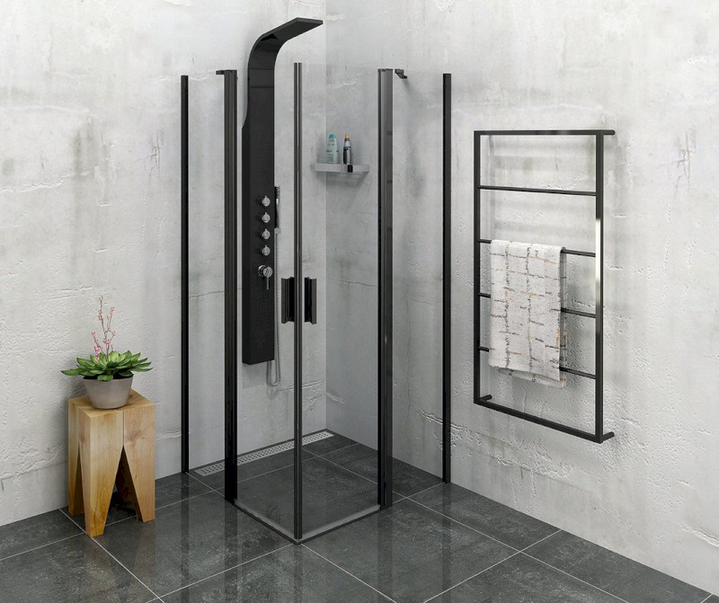 SKA nástěnný sušák ručníků 600x1150x100mm, černá mat SKA502