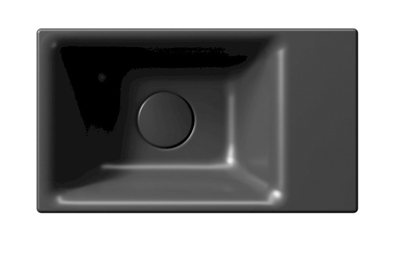 NUBES keramické umývátko 40x23cm, bez otvoru, pravé/levé, černá mat 9636026