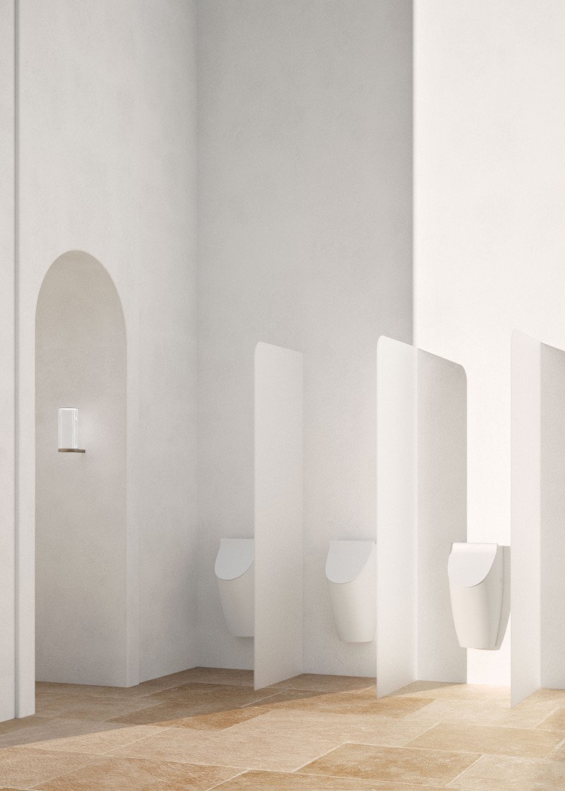 COMMUNITY urinál se zakrytým přívodem vody s otvory pro víko 31x65cm, bílá mat 909809