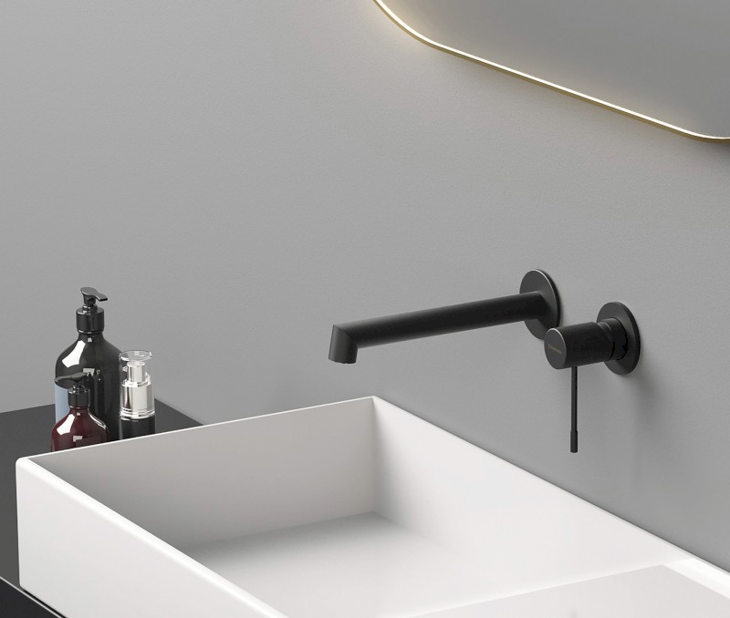 SOLARIS podomítková dvouprvková umyvadlová baterie, černá mat WD008B