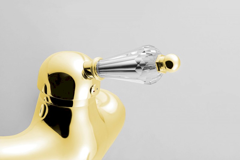 KIRKÉ CRYSTAL nástěnná baterie, páčka krystal, zlato KI15KZ