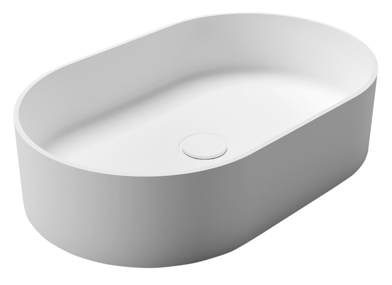 THIN umyvadlo na desku, Rockstone, 55x35cm, bílá mat WN205