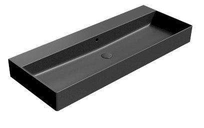 KUBE X keramické umyvadlo 120x47cm, bez otvoru, černá mat 9424026