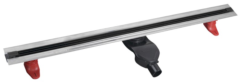 SLIM SPRING nerezový podlahový žlab s roštem, L-250-1200, DN50, černá mat SV120B