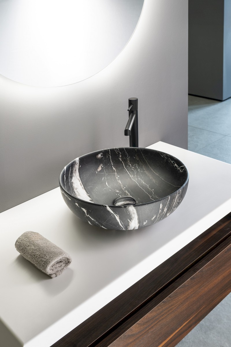 RONDANE keramické umyvadlo na desku Ø 41cm, carnico mramor AR435CM