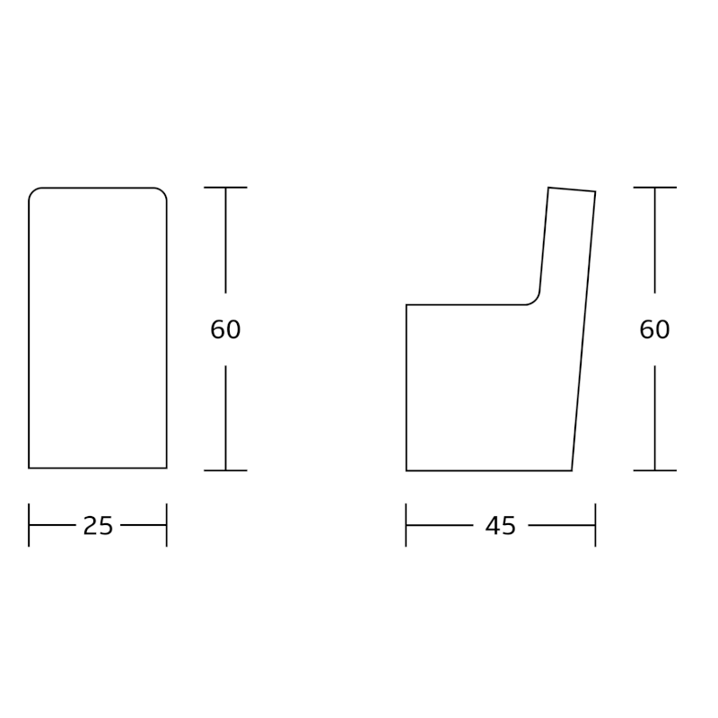 Hranatý háček, chrom UN82025C