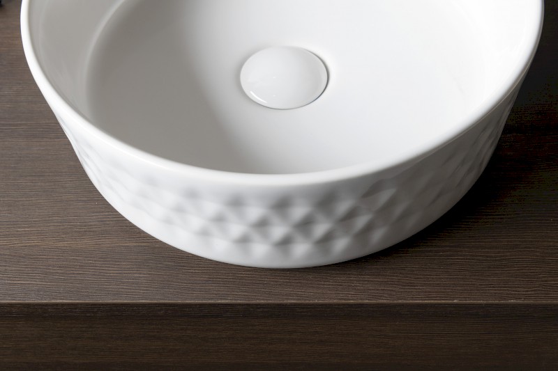 ROMBO keramické umyvadlo na desku, průměr 36cm, bílá 10NF67036