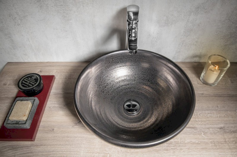 ATTILA keramické umyvadlo, průměr 43cm, metalická měď DK010