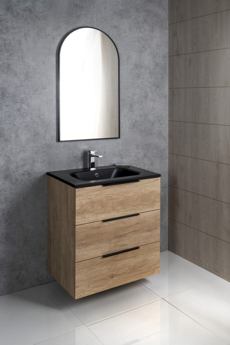 SIDRA umyvadlo, litý mramor, 81x46cm, černá mat SD081B