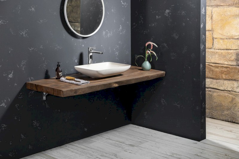 INFRANE betonové umyvadlo na desku, včetně výpusti, 57x37cm, bílý pískovec AR460