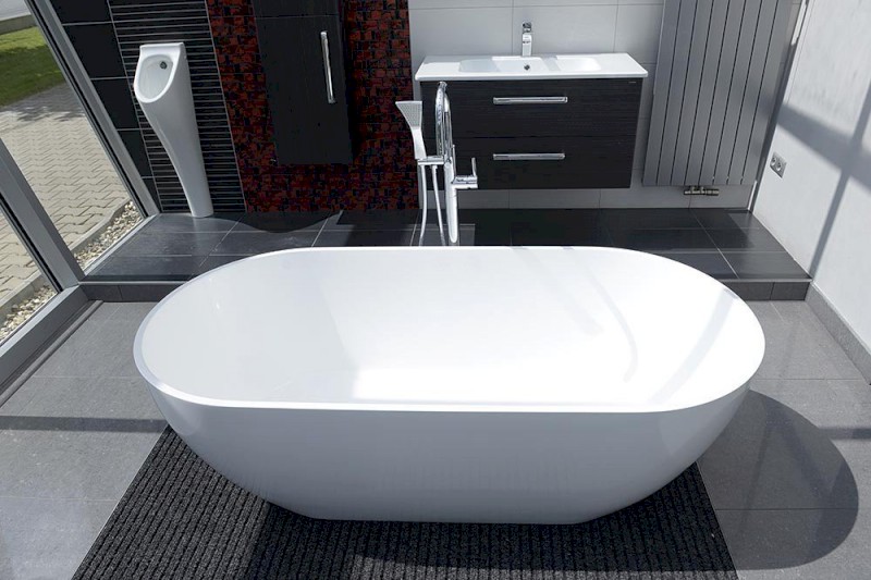 REDUTA volně stojící vana litý mramor 150x75x46cm, bílá 72843