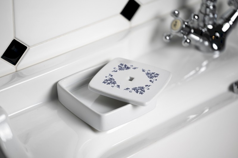 CIXI mýdlenka na postavení, porcelán, bílá/modrá CX1189