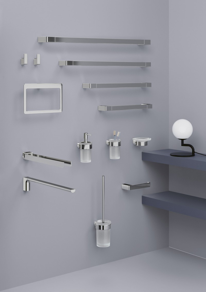 PIRENEI pevný držák ručníků 410mm, chrom PI2213