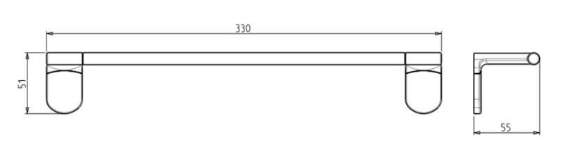 ZERO držák ručníků 330mm, chrom ZE320