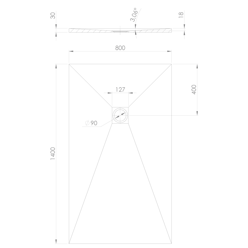 TRENECA vanička z litého mramoru s možností úpravy rozměru, 140x80cm, bílá mat 84304.11