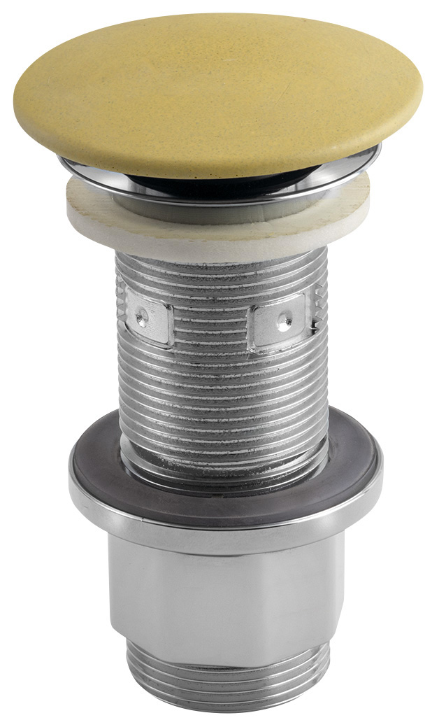 Umyvadlová výpust 5/4“, click-clack, betonová zátka, 10-80mm, žlutá mat FG922