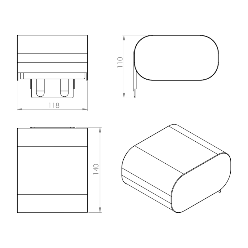 OUTLINE držák toaletního papíru s krytem, černá mat 322514