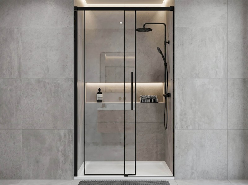 LUXOR BLACK sprchové dveře 1500mm, čiré sklo GU1215B