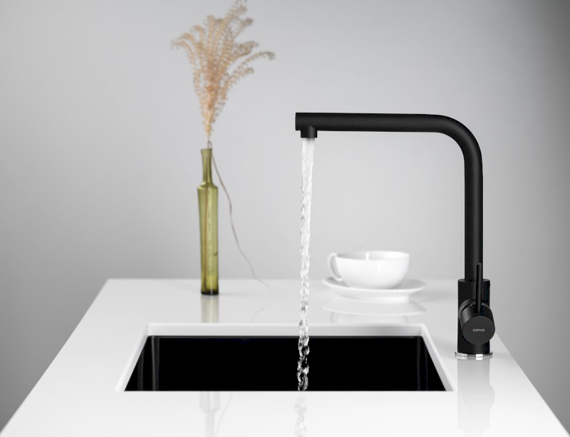 RONA stojánková dřezová baterie, černá mat JK125B