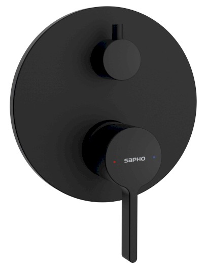 ICONIC podomítková sprchová baterie, 2 výstupy, černá mat AF042B