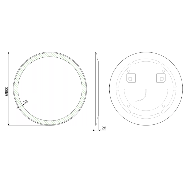 NOA kulaté zrcadlo s LED osvětlením ø 60cm OM260