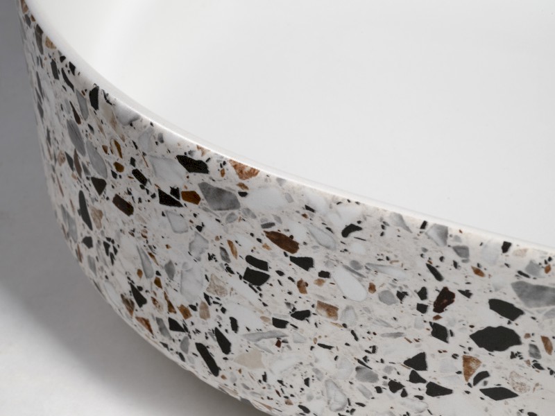 INFINITY OVAL keramické umyvadlo na desku, 60x40cm, terrazzo 10NF65060-2L-TRZ