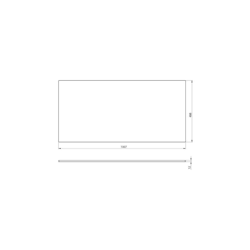 PREMIO deska kompozit 100,7x1,2x48,8cm, černá mat PRE003-3535