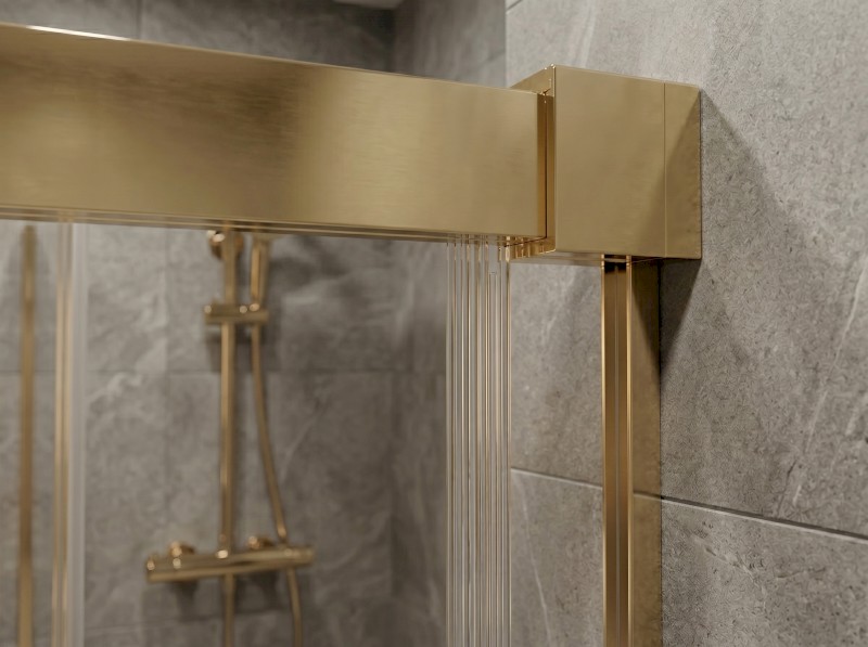 LUXOR GOLD MATT sprchové dveře pro rohový vstup 900mm, čiré sklo GU2190G