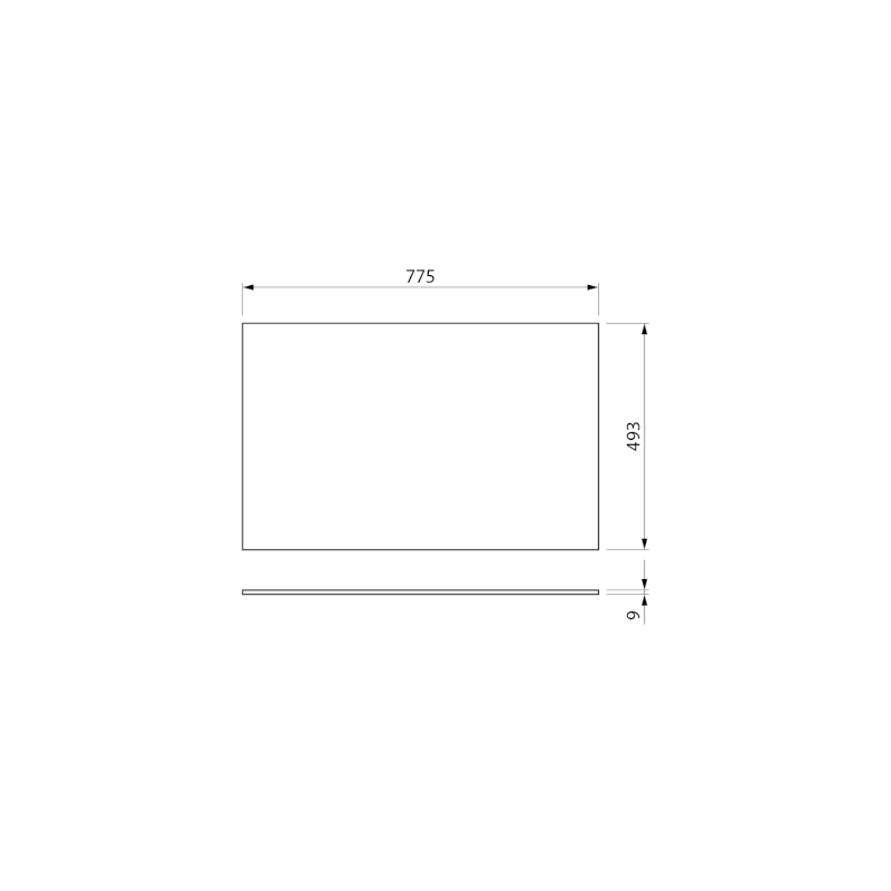 NELIO keramická deska Blanco 77,5x0,9x49,3cm, bílá mat KD008W