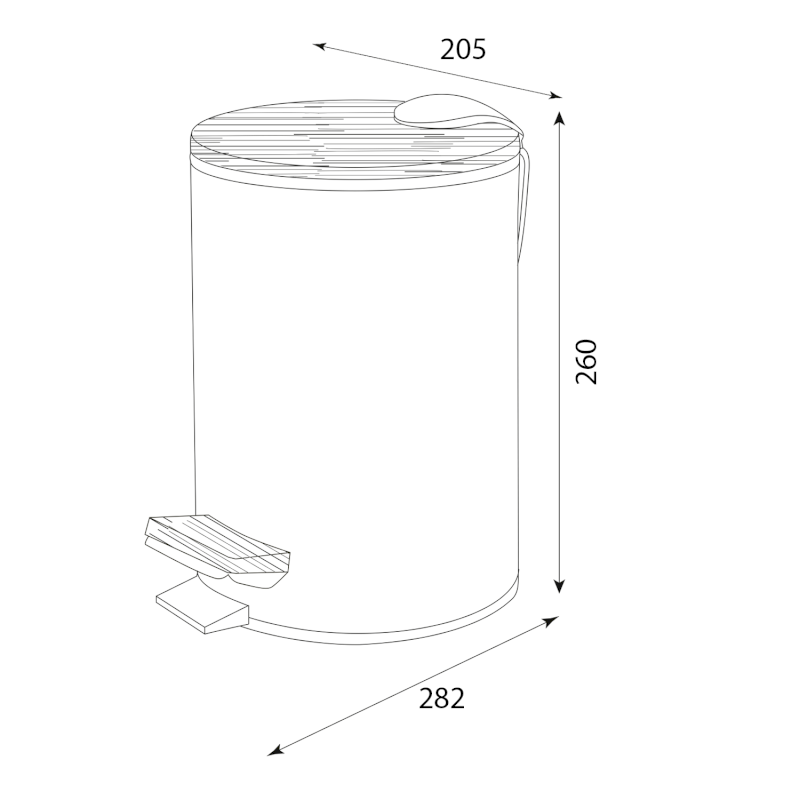 BAMBUS odpadkový koš kulatý 5l, Soft Close, bílá mat BI007