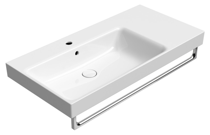 NUBES keramické umyvadlo 100x50cm, s odkládací plochou vpravo, bílá ExtraGlaze 9627111