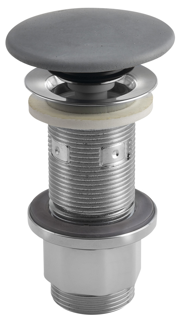 Umyvadlová výpust 5/4“, click-clack, betonová zátka, 10-80mm, šedá mat FG917