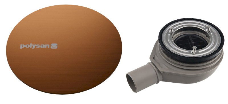 MIRAI vaničkový sifon, průměr 90mm, DN40, krytka měď mat 72730PG