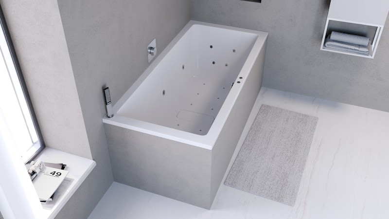 MARLENE hydromasážní vana, 190x90x48cm, Active Hydro-Air, chrom 71607.2010