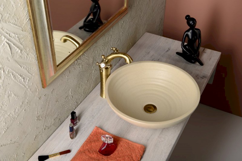 ANTEA stojánková umyvadlová baterie vysoká s výpustí, výška 245mm, bronz 3176L